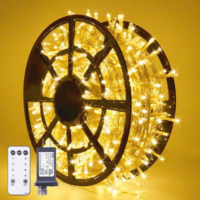 168FT 600 LED Christmas Lights Outdoor Waterproof 8 Modes Indoor Christmas String Lights Warm White Christmas Tree Lights Plug in for Room Bedroom Wedding Party Holiday Decorations.